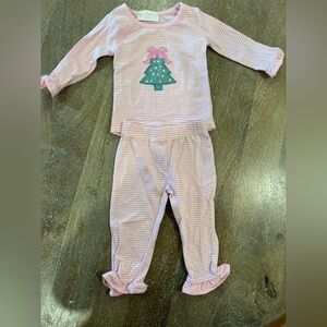 Cecil and Lou Pink Striped Set with Christmas Tree